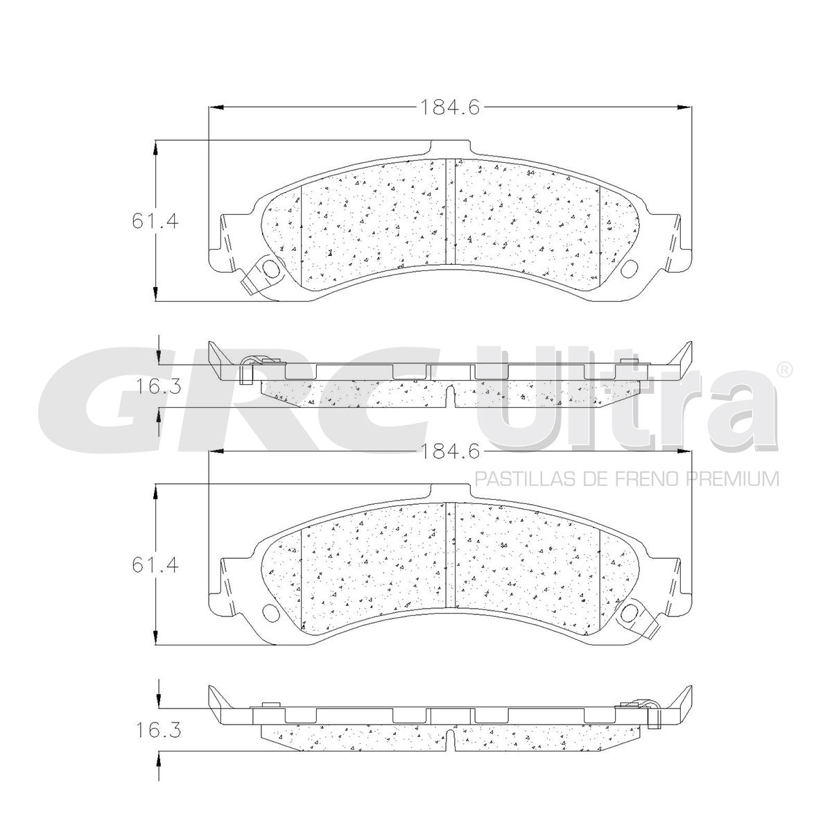 GCD834 - BALATAS CERAMICAS TRASERAS PARA CADILLAC ESCALADE 2003-2006