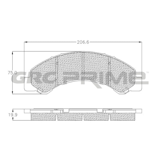 GPRD825SD - BALATAS SEMIMETALICAS DELANTERAS PARA CHEVROLET LCF 3500 2019-2021