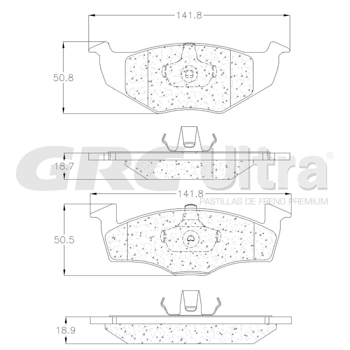 GMD694 - BALATAS SEMIMETALICAS DELANTERAS PARA VOLKSWAGEN DERBY 2001-2005