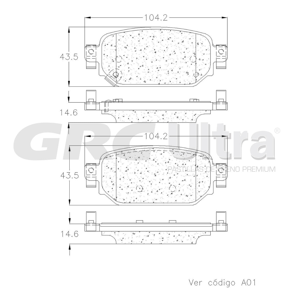 GCD2042 - BALATAS CERAMICAS TRASERAS PARA MAZDA 3 2017-2018