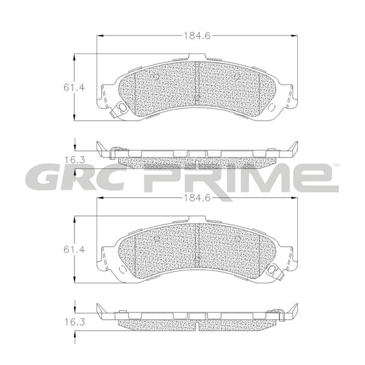 GPRD834SD - BALATAS SEMIMETALICAS TRASERAS PARA CADILLAC ESCALADE 2003-2006