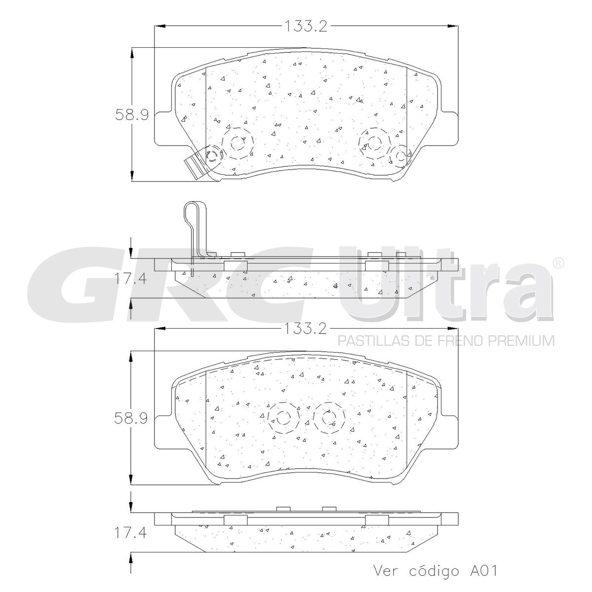 GCD1988 - BALATAS CERAMICAS DELANTERAS PARA RENAULT FLUENCE 2017-2017