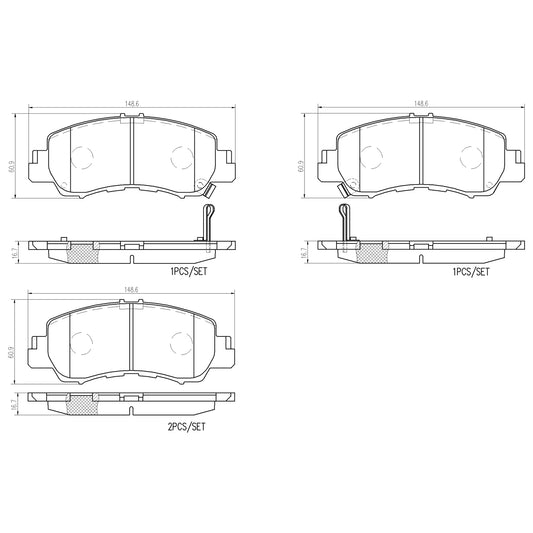 BRE-P54061N - BALATAS DELANTERAS PARA MITSUBISHI ECLIPSE CROSS GLS 2019-2020