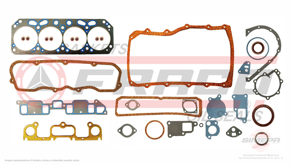 FSX-3040116 - JUEGO DE EMPAQUES PARA BUICK CENTURY L4 2.5 L 8 V. OHV 1988-1989