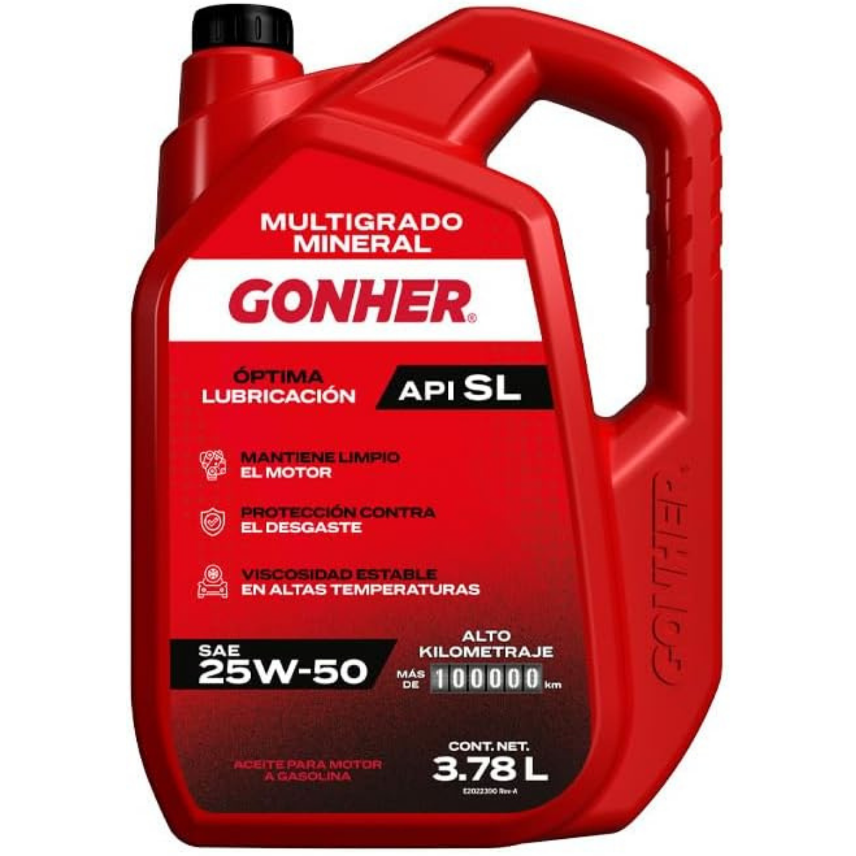 GH-1035219 - ACEITE GONHER SAE 25W-50 API SL CAJA CON 4 PIEZAS DE 3.78 LITROS