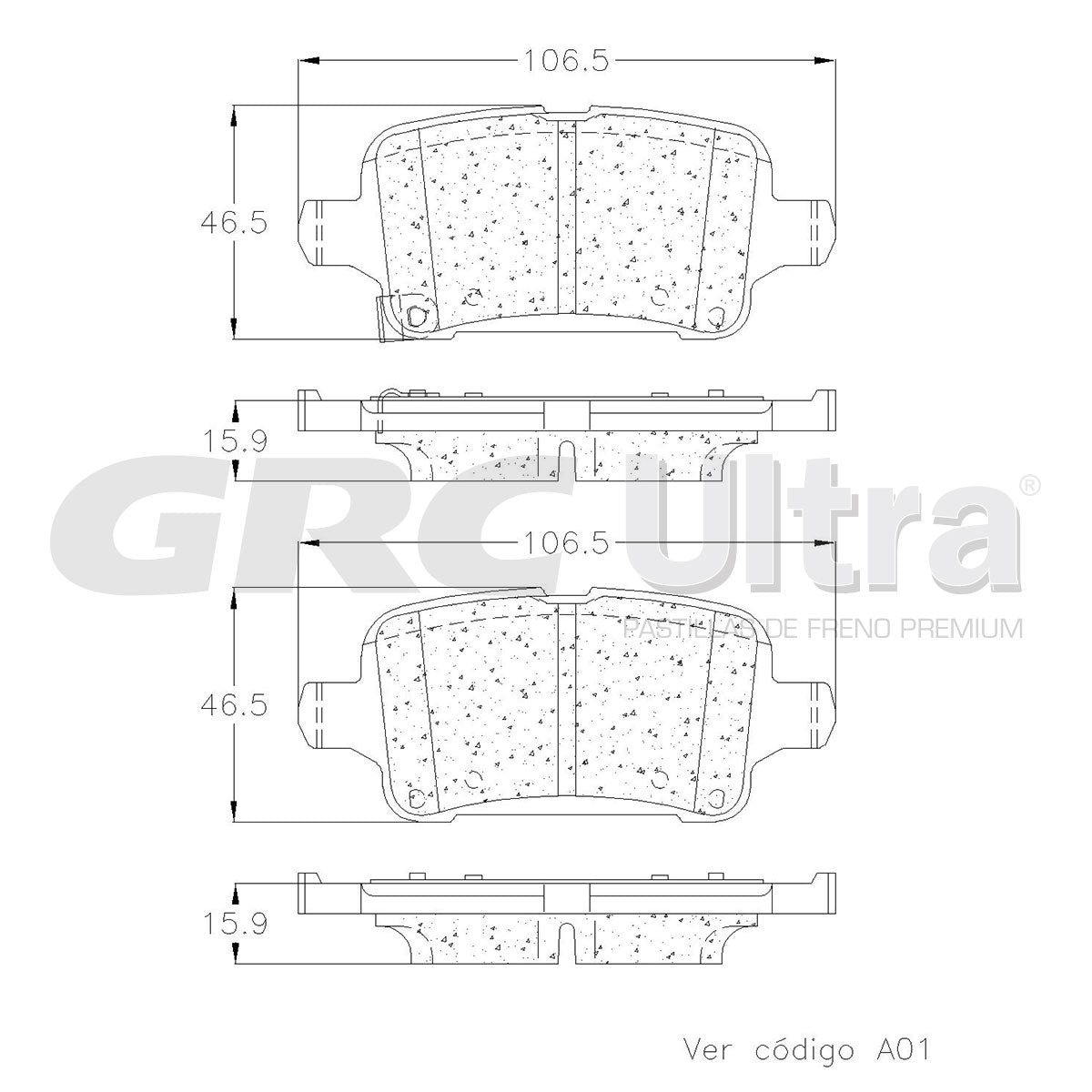 GCD1857 - BALATAS CERAMICAS TRASERAS PARA CHEVROLET BOLT EUV 2022-2023