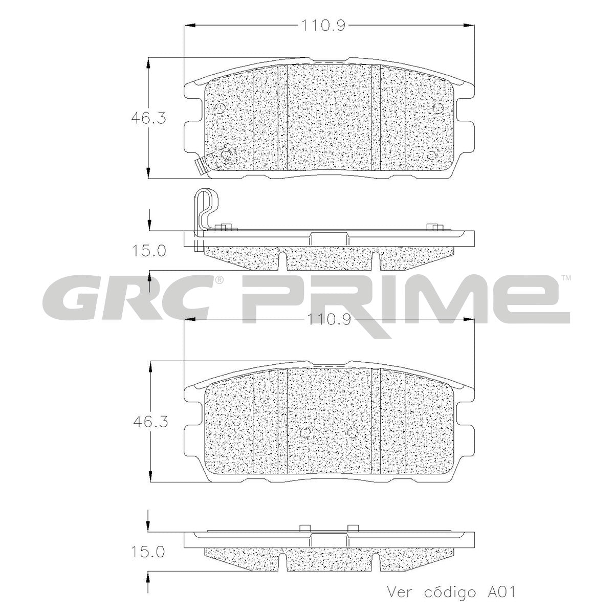 GPRD1275 - BALATAS CERAMICAS TRASERAS PARA CHEVROLET CAPTIVA SPORT 2008-2015