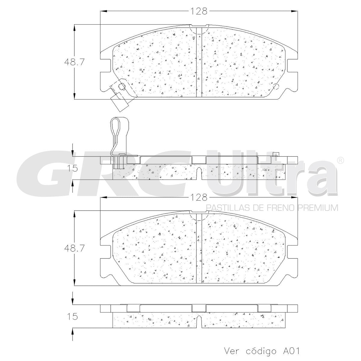 GMD334 - BALATAS SEMIMETALICAS DELANTERAS PARA ACURA INTEGRA 1986-1989