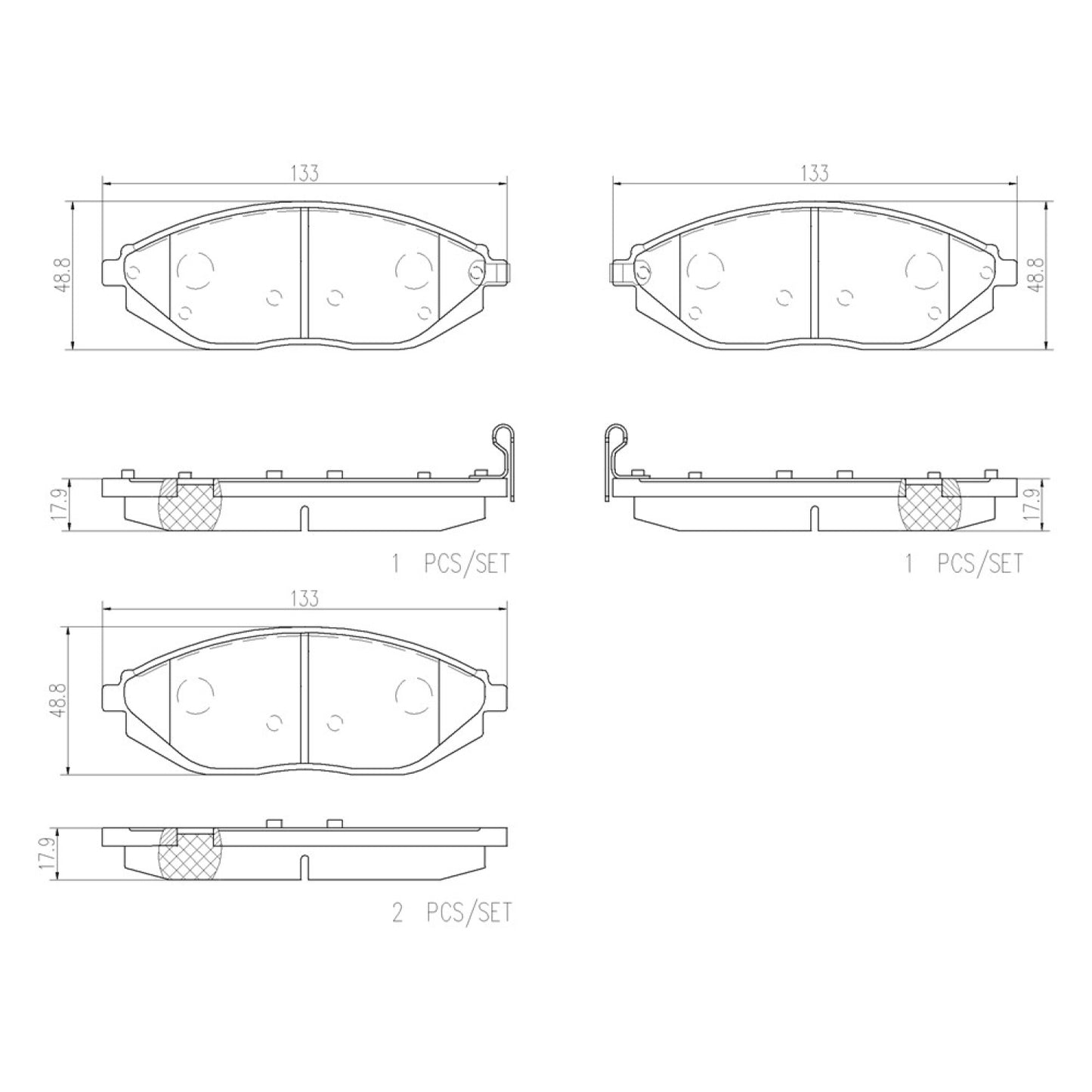 BRE-P10054N - BALATAS DELANTERAS PARA CHEVROLET BEAT ACTIV 2019-2021