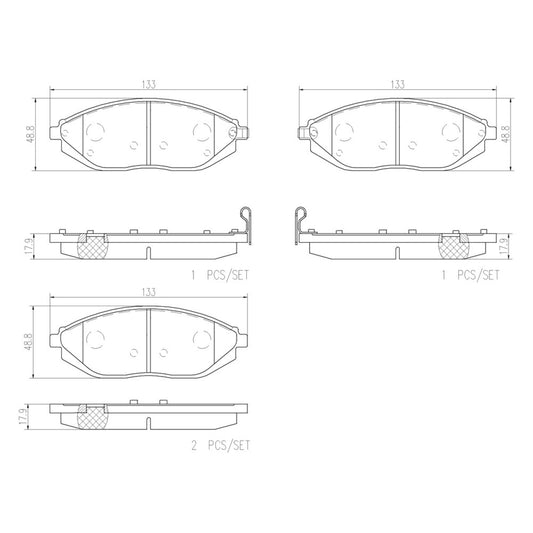 BRE-P10054N - BALATAS DELANTERAS PARA CHEVROLET BEAT ACTIV 2019-2021