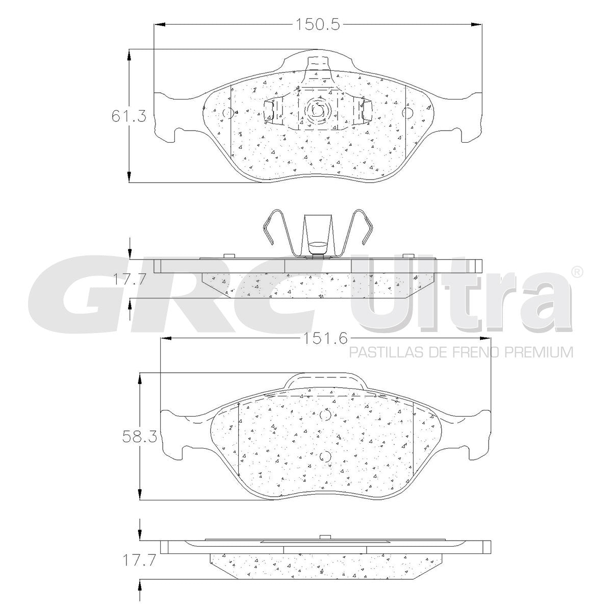 GMD1175A - BALATAS SEMIMETALICAS DELANTERAS PARA FORD FIESTA IKON 2012-2012