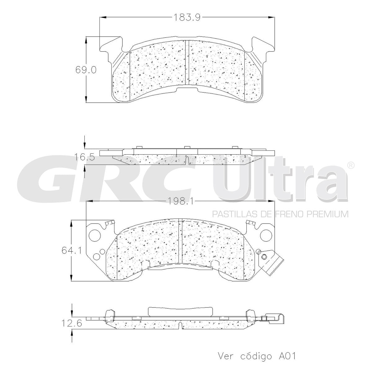 GMD153 - BALATAS SEMIMETALICAS DELANTERAS PARA CHEVROLET C20 1979-1984