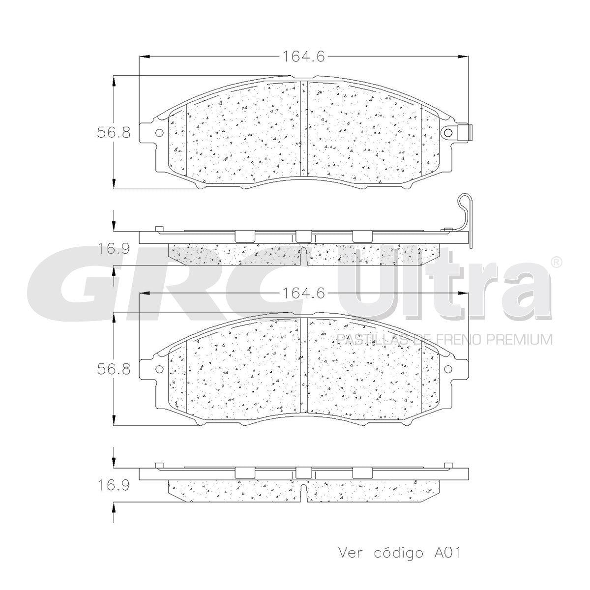 GMD830 - BALATAS SEMIMETALICAS DELANTERAS PARA NISSAN XTERRA 2.4L 2000-2001