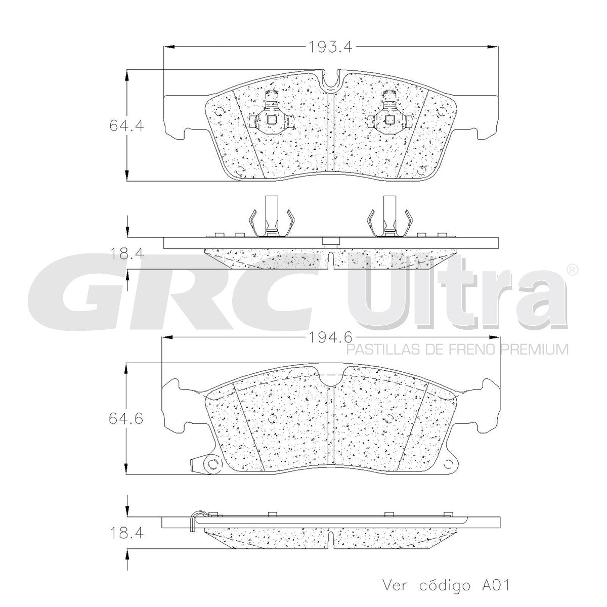 GCD1455 - BALATAS CERAMICAS DELANTERAS PARA DODGE DURANGO 2011-2011