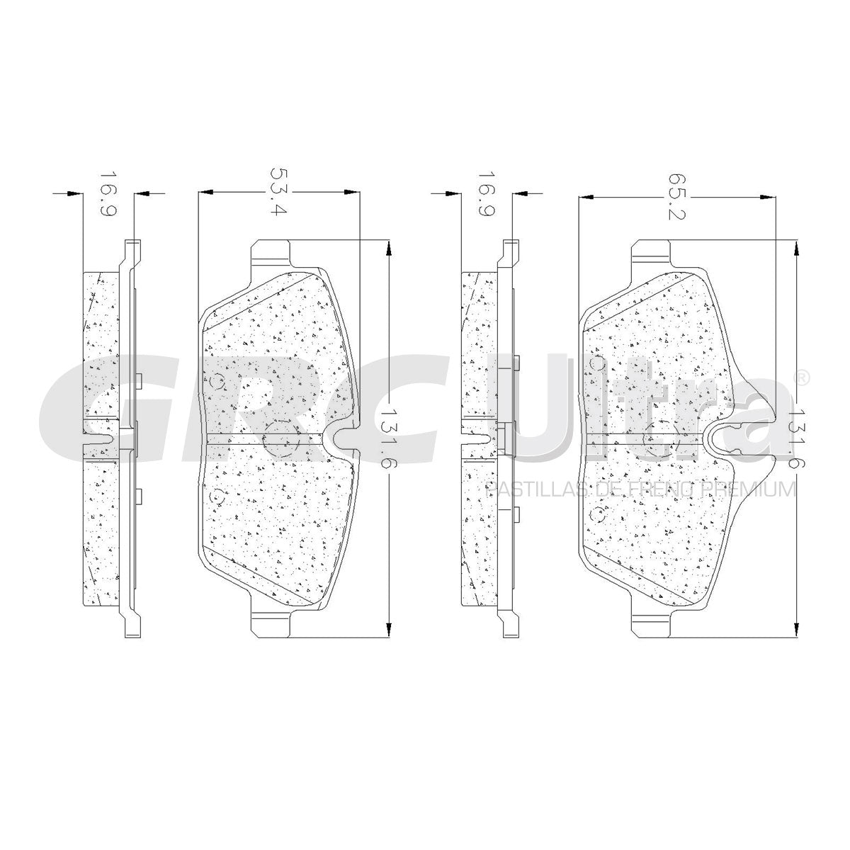 GMD1308 - BALATAS SEMIMETALICAS DELANTERAS PARA MINI COOPER BASE 1.6L 2007-2009