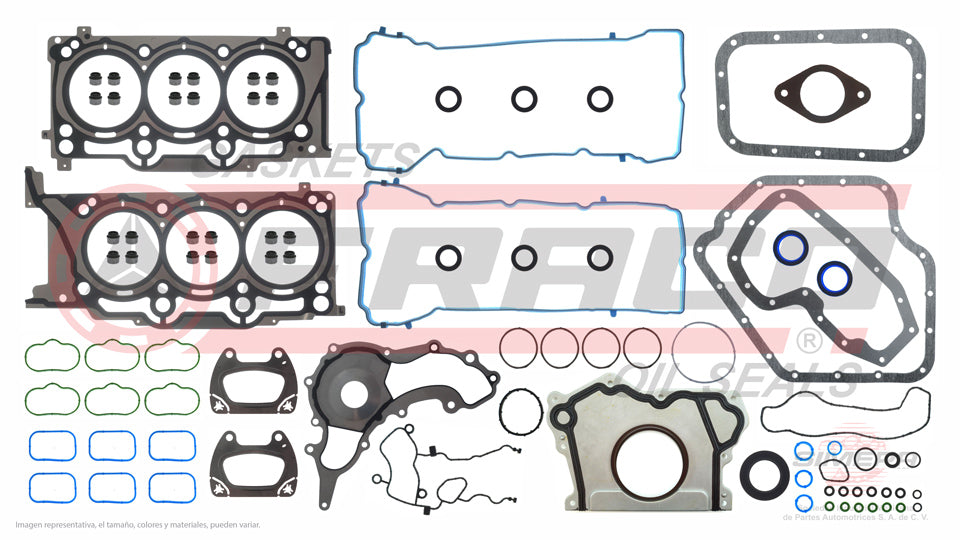 FSX-1162037 - JUEGO DE EMPAQUES PARA CHRYSLER 200 V6 3.6 L. PENTASTAR 24 V. DOHC ERB 2011-2016