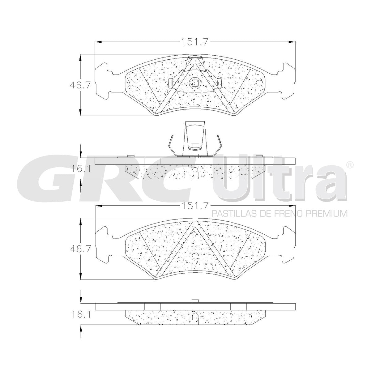 GMD1140 - BALATAS SEMIMETALICAS DELANTERAS PARA FORD COURIER 2001-2003