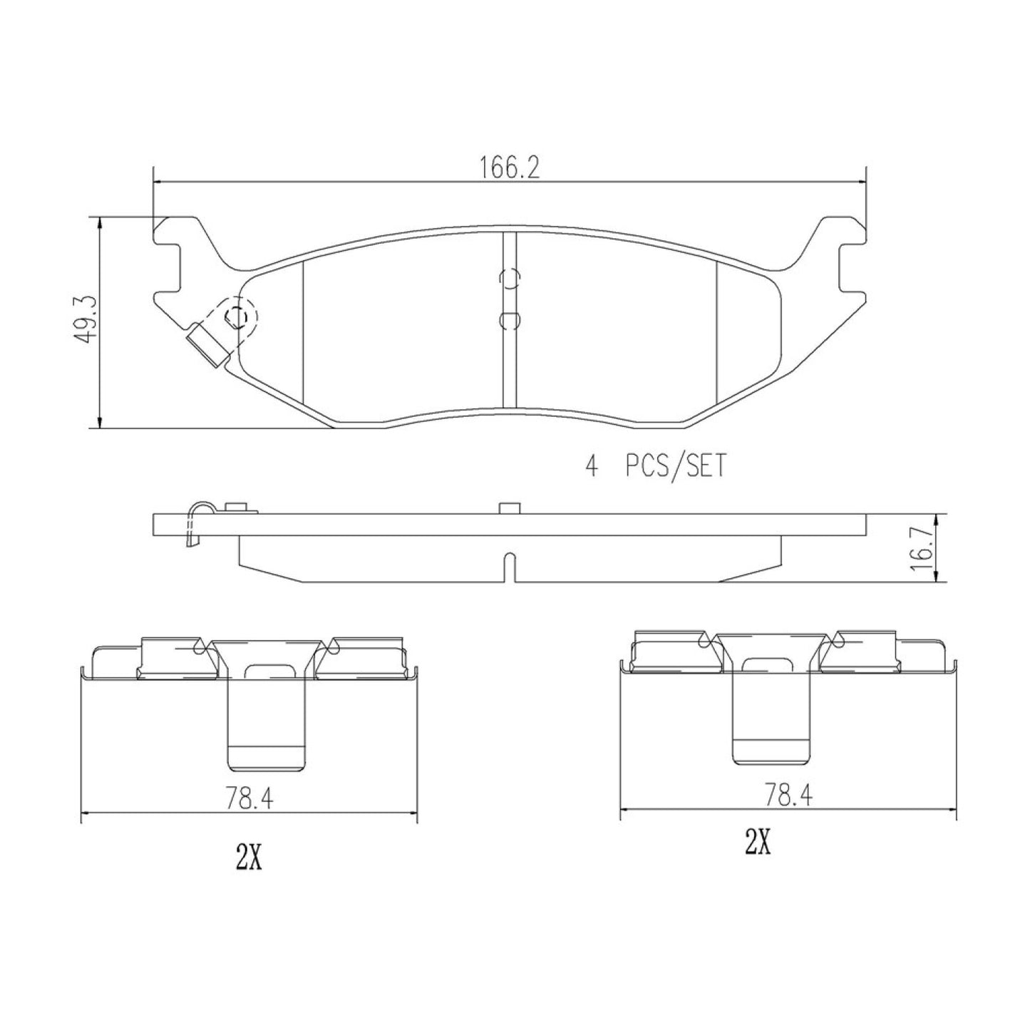 BRE-P18022N - BALATAS TRASERAS PARA DODGE RAM 1500 LARAMIE 2003-2003