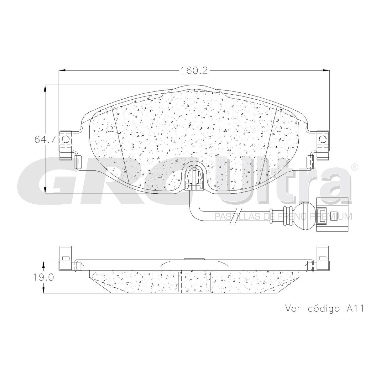 GCD1760 - BALATAS CERAMICAS DELANTERAS PARA AUDI A1 2020-2020