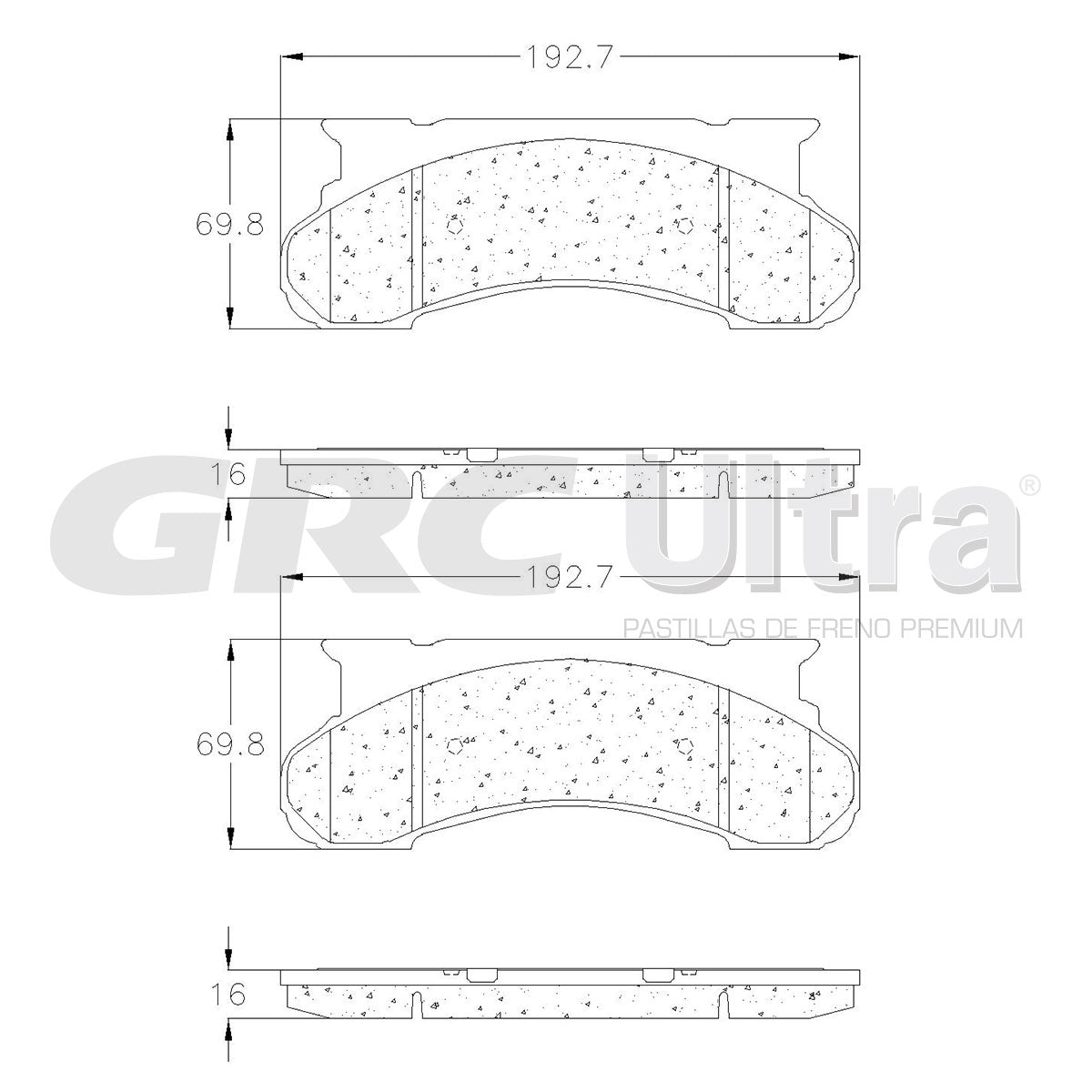 GMD120 - BALATAS SEMIMETALICAS DELANTERAS PARA FORD E-250 ECONOLINE 1976-1991