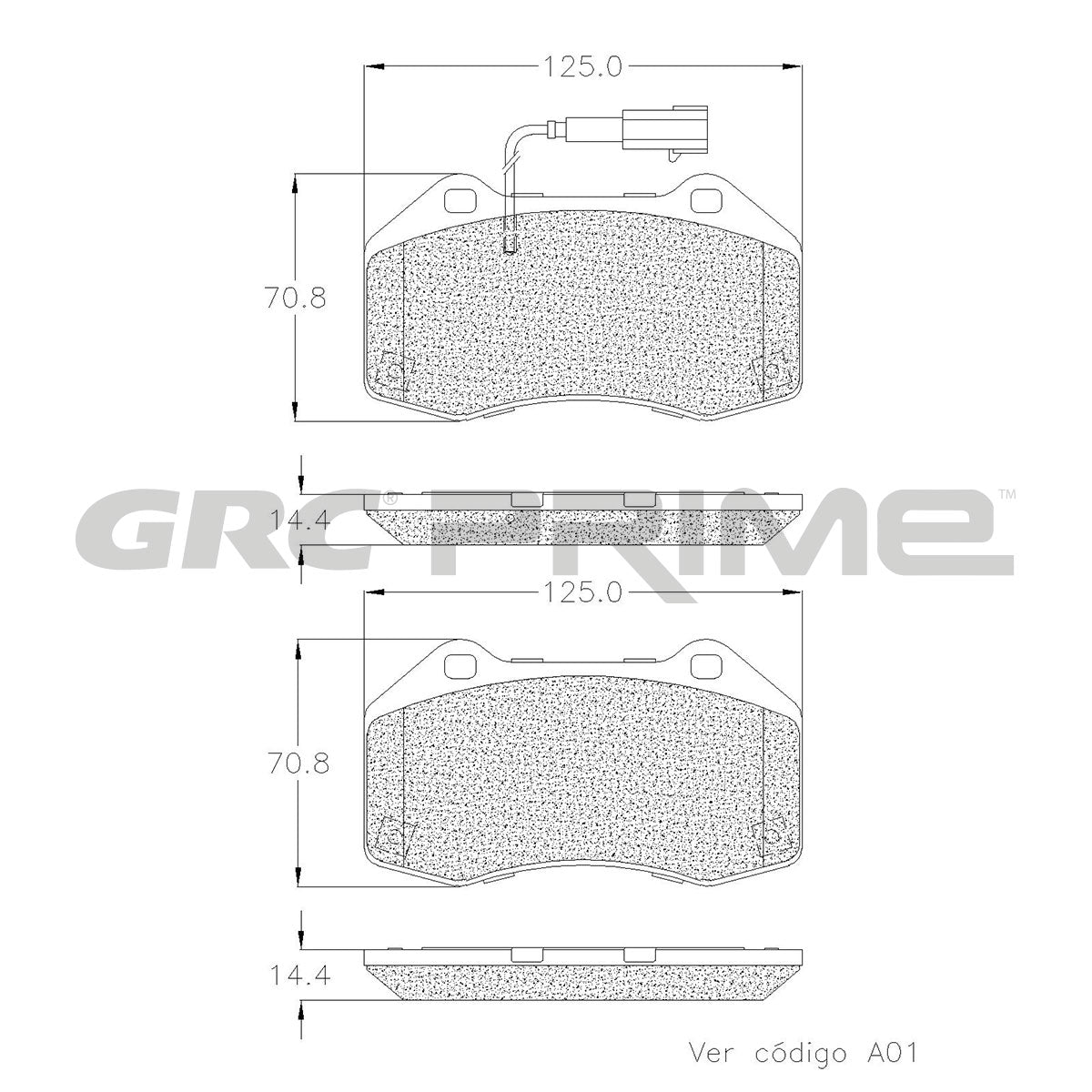 GPRD1379A - BALATAS SEMIMETALICAS DELANTERAS PARA ALFA ROMEO 4C 2015-2017