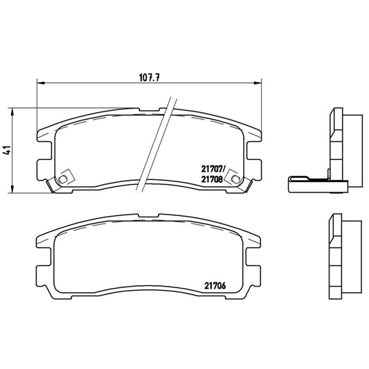 BRE-P54012 - BALATAS TRASERAS PARA CHRYSLER SEBRING BASE COUPE 2004-2005