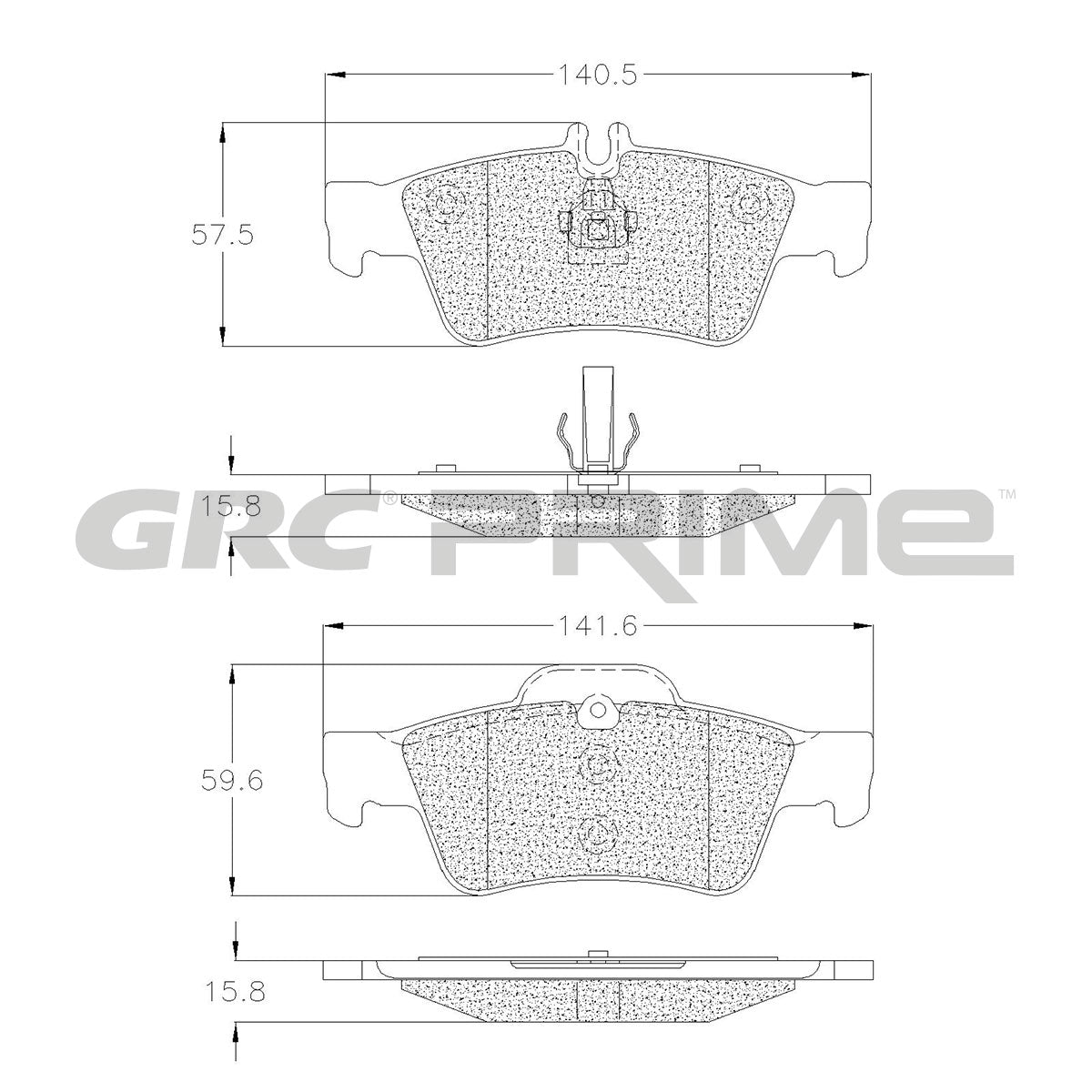 GPRD1424 - BALATAS SEMIMETALICAS TRASERAS PARA MERCEDES-BENZ C63 AMG 2011-2011