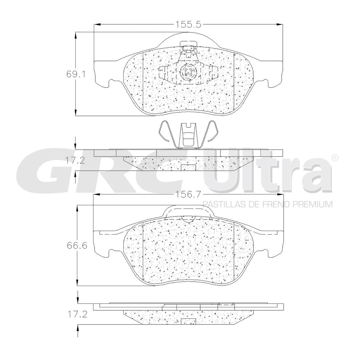 GMD1542 - BALATAS SEMIMETALICAS DELANTERAS PARA RENAULT MEGANE 2003-2010