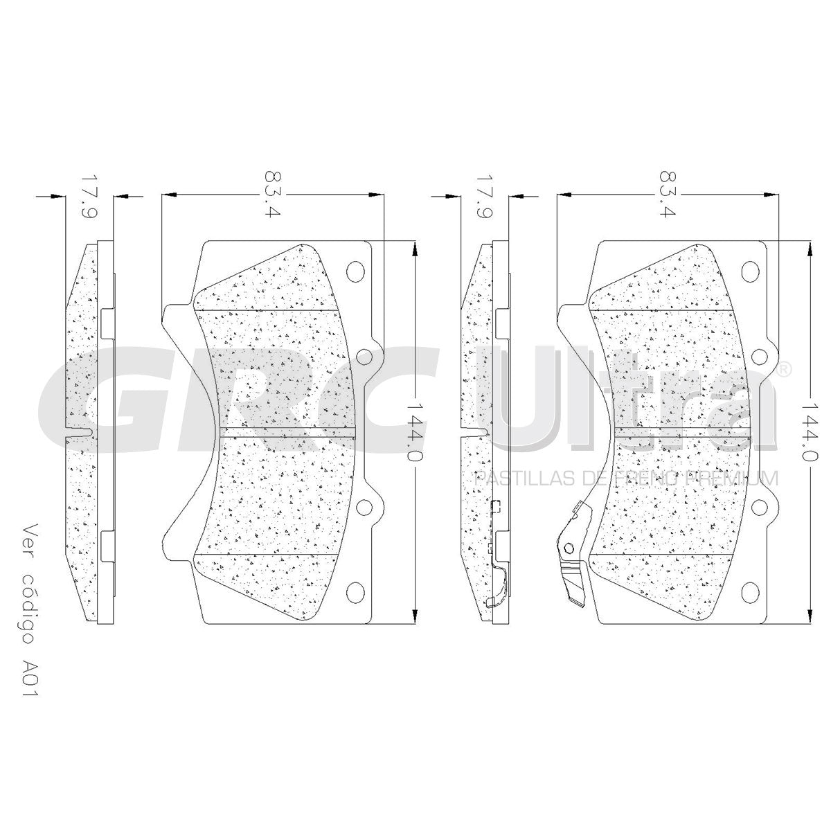 GCD1303 - BALATAS CERAMICAS DELANTERAS PARA LEXUS LX570 2008-2021