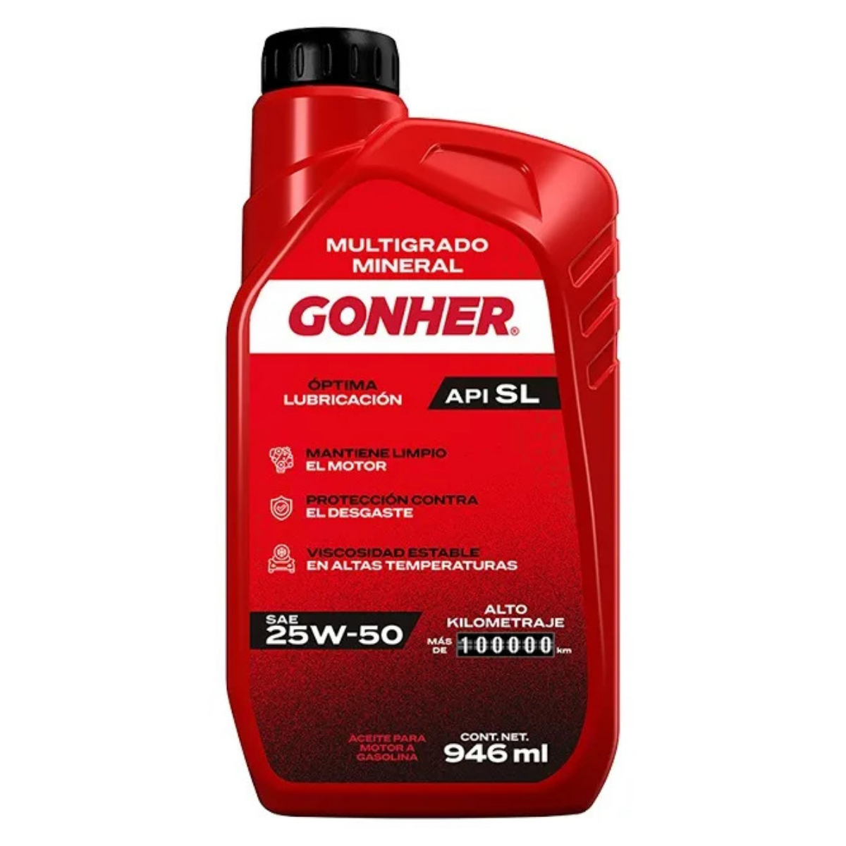 GH-1033944 - ACEITE GONHER SAE 25W-50 API SL CAJA CON 12 PIEZAS DE 946ML