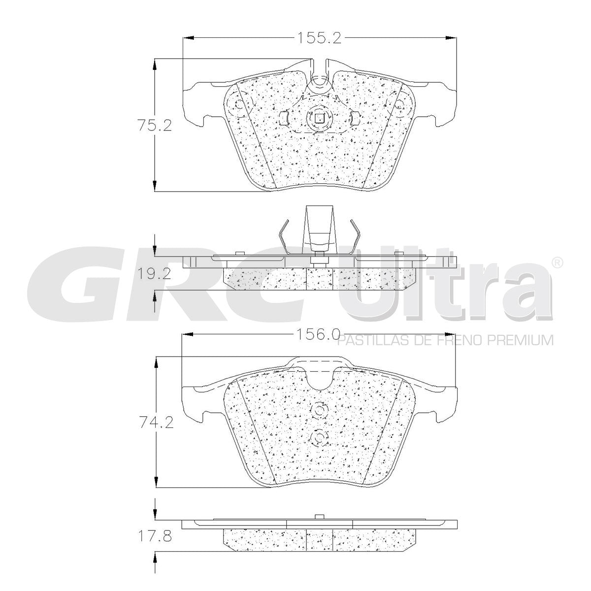 GMD1751 - BALATAS SEMIMETALICAS DELANTERAS PARA JAGUAR F-TYPE BASE 2.0L 2018-2018