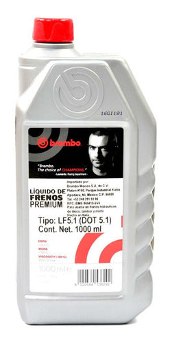 BRE-L05010 - LIQUIDO - CAJA 12 PIEZAS (1,000ML) - TIPO DOT 5.1 - LIQUIDO DE FRENOS  - PUNTO DE EBULLICION SECO ? 260°C. - PUNTO DE EBULLICION EN HUMEDO ? 180°C. - VISCOSIDAD 900 cSt MAX. BASE GLYCOL