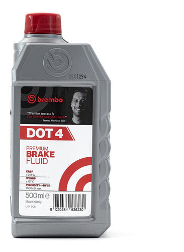 BRE-L04005 - LIQUIDO - CAJA 24 PIEZAS (500ML) - TIPO DOT 4 - LIQUIDO DE FRENOS - PUNTO DE EBULLICION SECO ? 260°C. - PUNTO DE EBULLICION EN HUMEDO ? 165°C. - VISCOSIDAD 1.400 cSt MAX. BASE GLYCOL