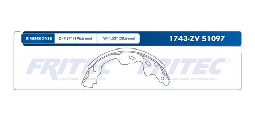 OW-1743-ZV - ZAPATA DE FRENOS <BR> ESTANDAR VULCANIZADO <BR> VOLKSWAGEN GOL 2017-2020 <BR> UP 2016-2018