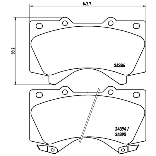BRE-P83107 - BALATAS DELANTERAS PARA TOYOTA SEQUOIA BASE 2010-2016
