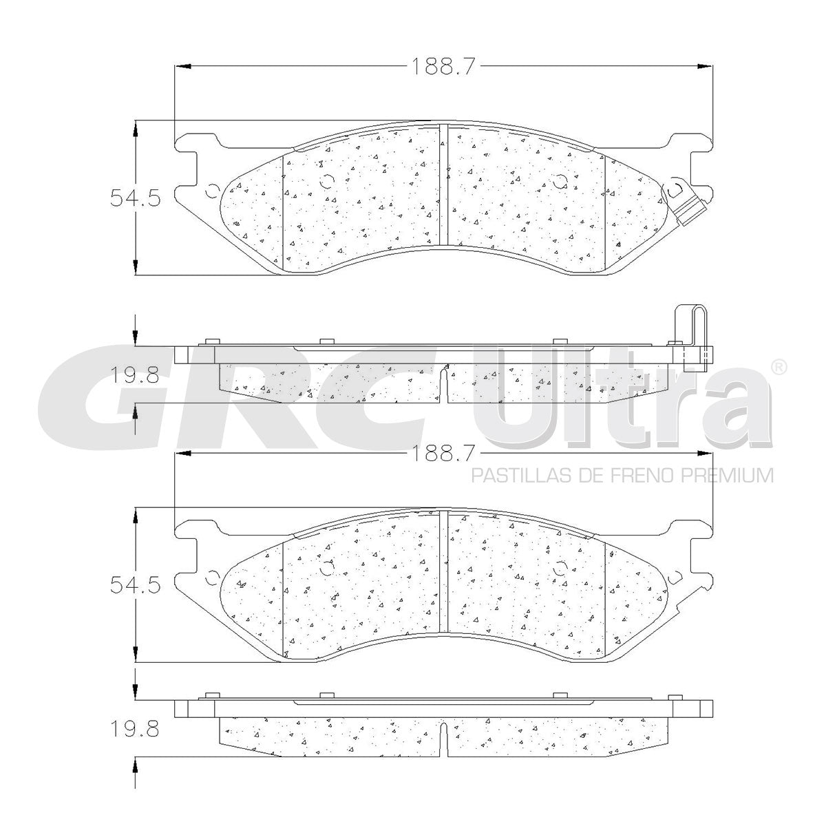 GMD702A - BALATAS SEMIMETALICAS TRASERAS PARA DODGE RAM 1500 LARAMIE 2006-2006
