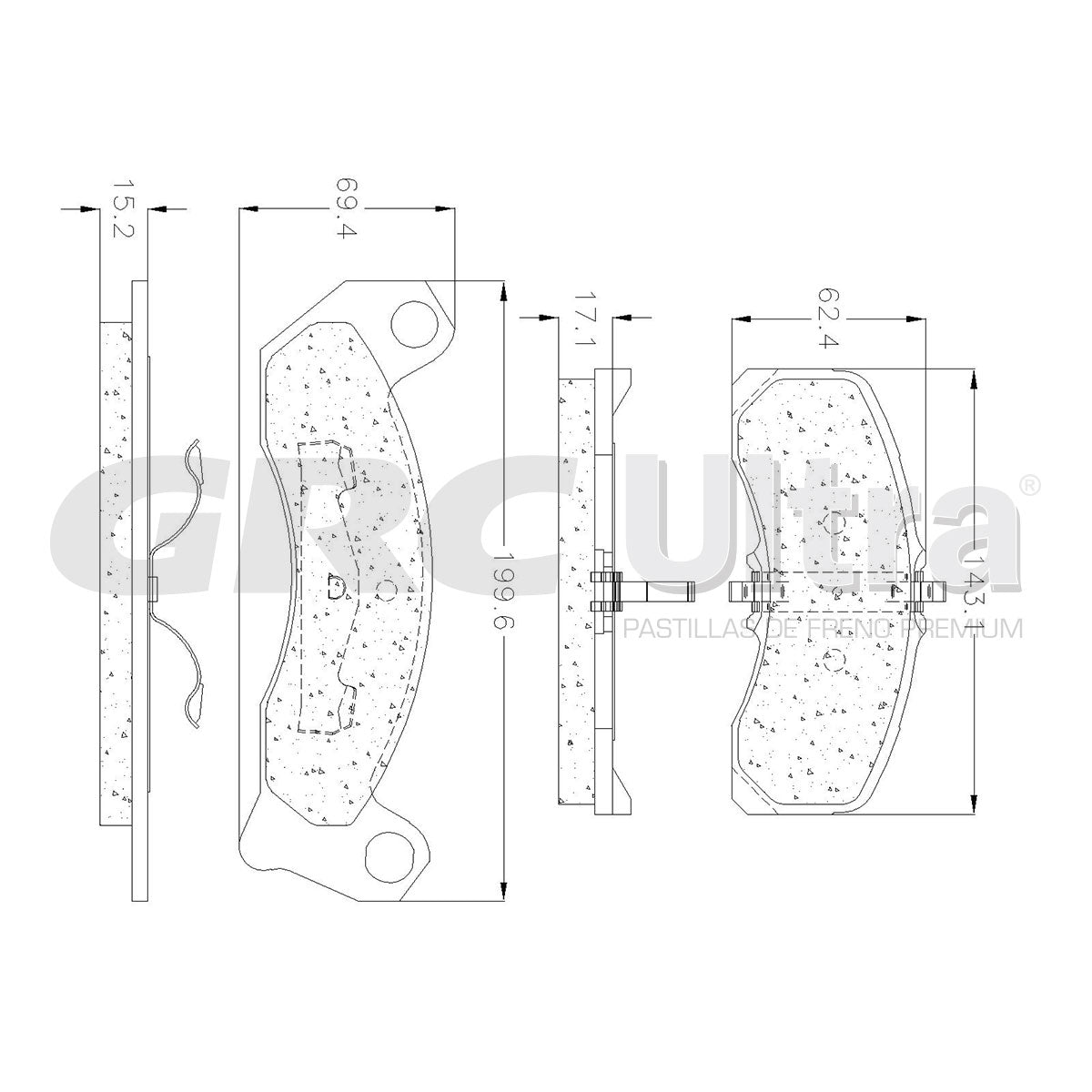 GMD150 - BALATAS SEMIMETALICAS DELANTERAS PARA FORD COUNTRY SQUIRE 1990-1991