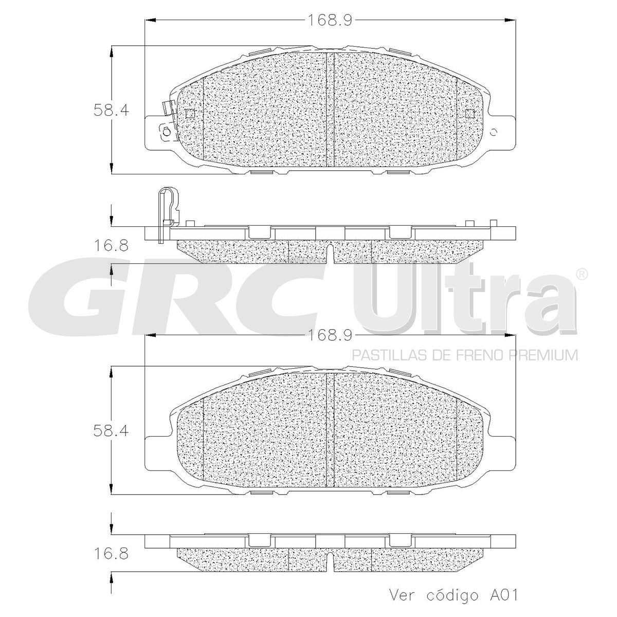 GCD1788 - BALATAS CERAMICAS DELANTERAS PARA NISSAN NV350 URVAN 2015-2017