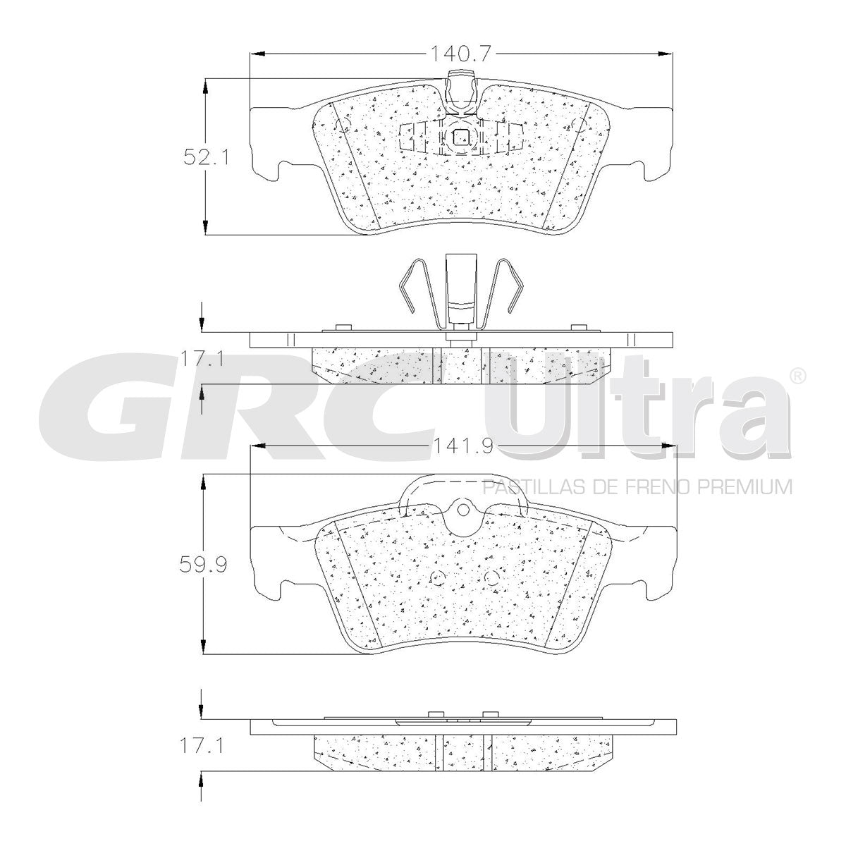 GMD1122 - BALATAS SEMIMETALICAS TRASERAS PARA MERCEDES-BENZ G55 AMG 2011-2011