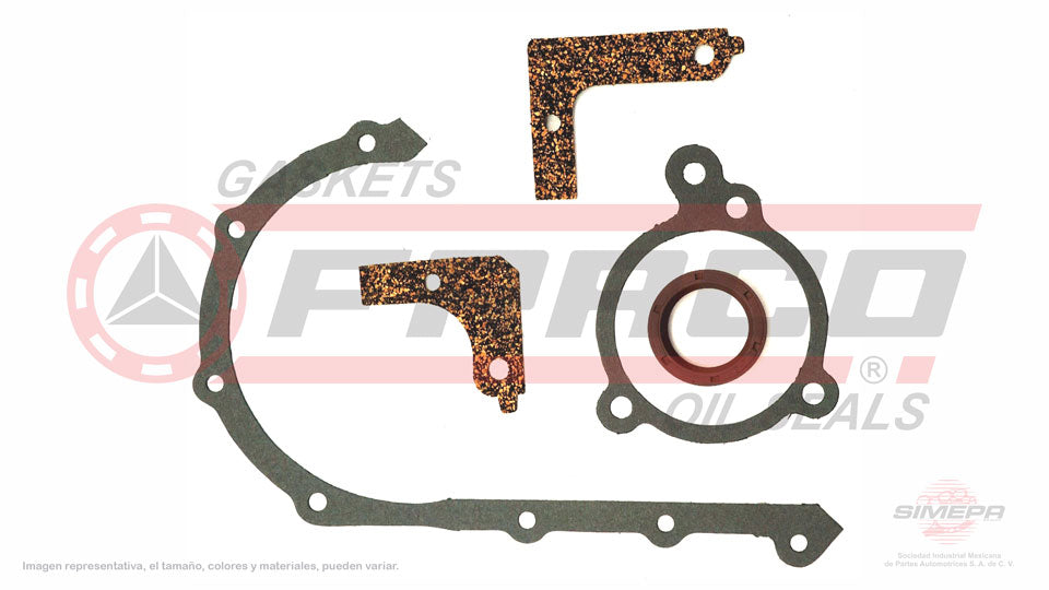 TCX-2660020 - EMPAQUE DE TAPA DE DISTRIBUCION PARA FORD BRONCO L6 2.8 L 12 V. OHV 1966-1972