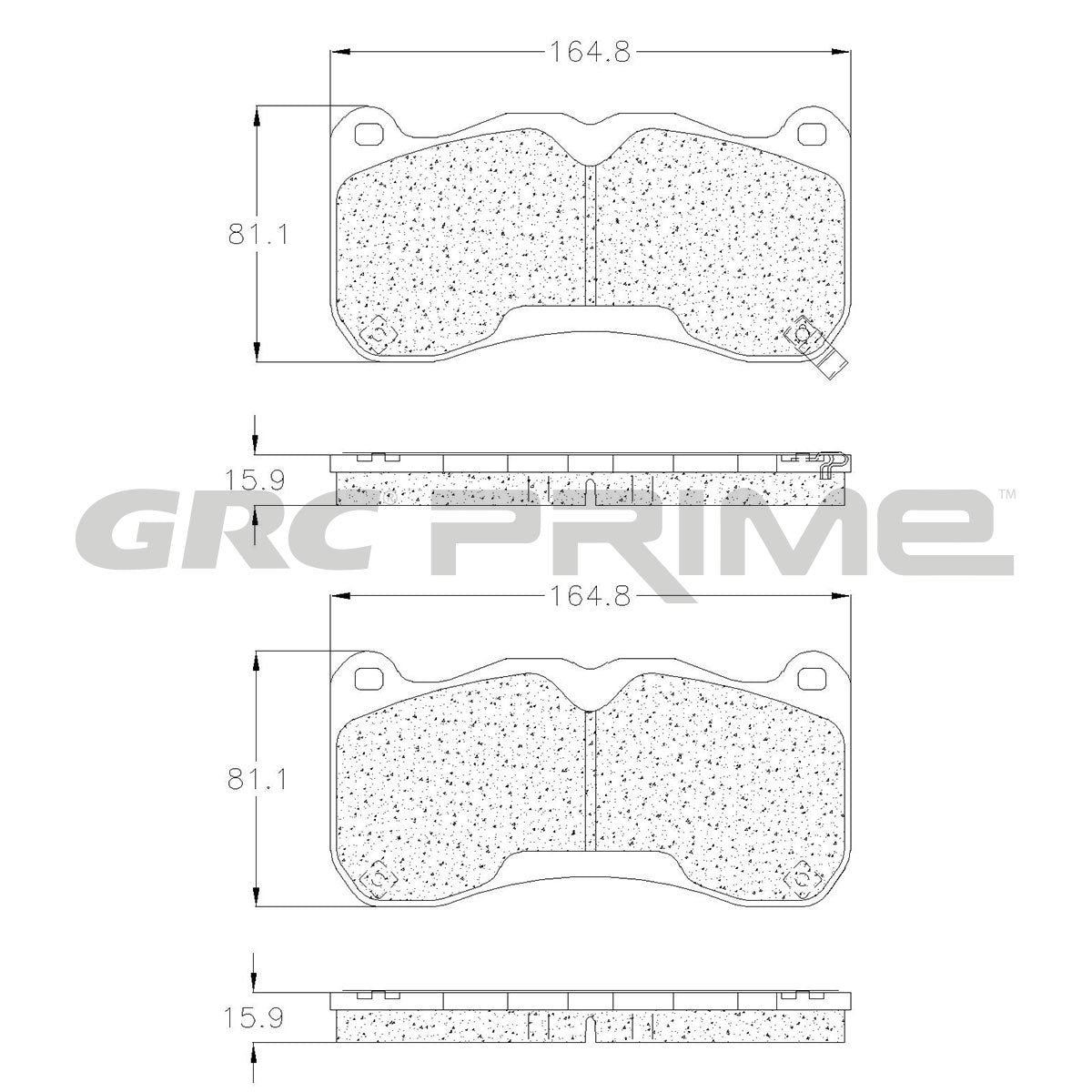 GPRD1666 - BALATAS SEMIMETALICAS DELANTERAS PARA FORD MUSTANG SHELBY GT500 2013-2014