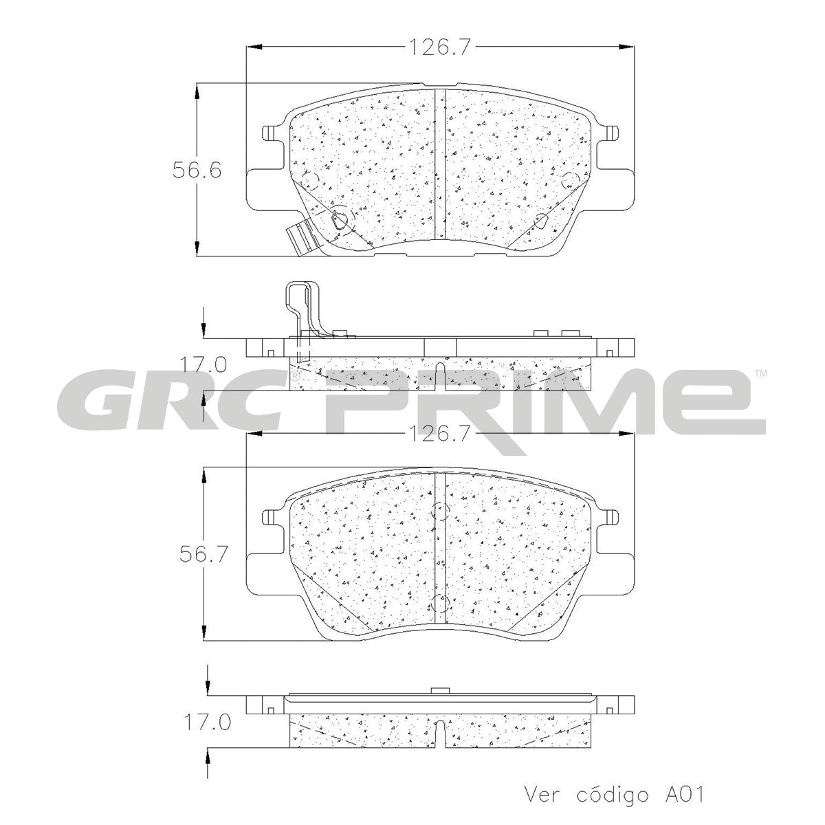 GPRD1844 - BALATAS CERAMICAS DELANTERAS PARA CHEVROLET BOLT EUV LT 2022-2022
