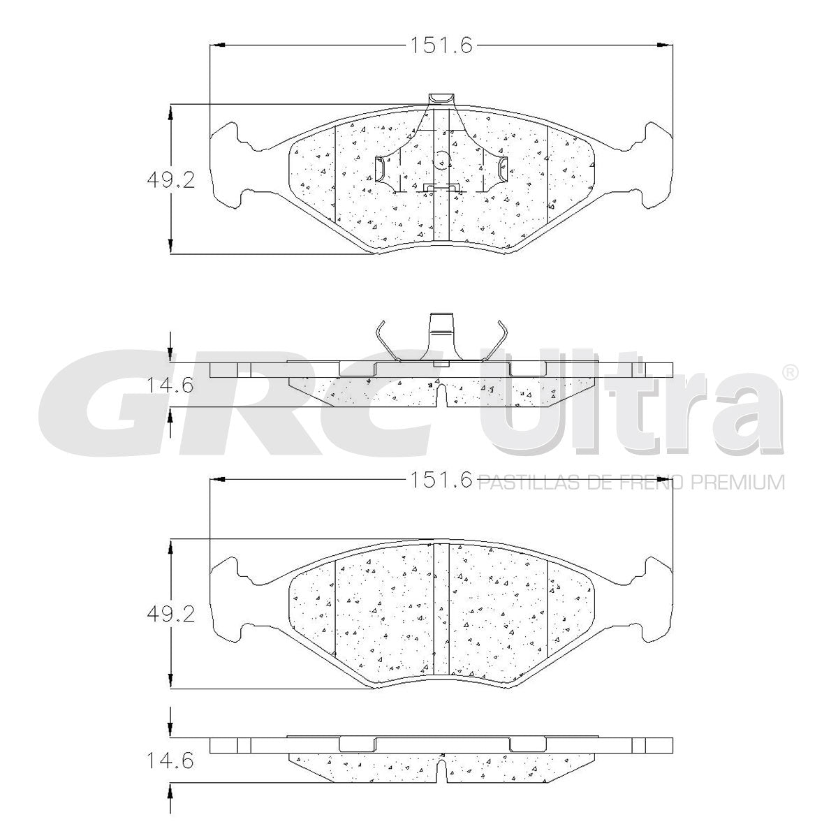 GMD350B - BALATAS SEMIMETALICAS DELANTERAS PARA VOLKSWAGEN POINTER 1998-2007
