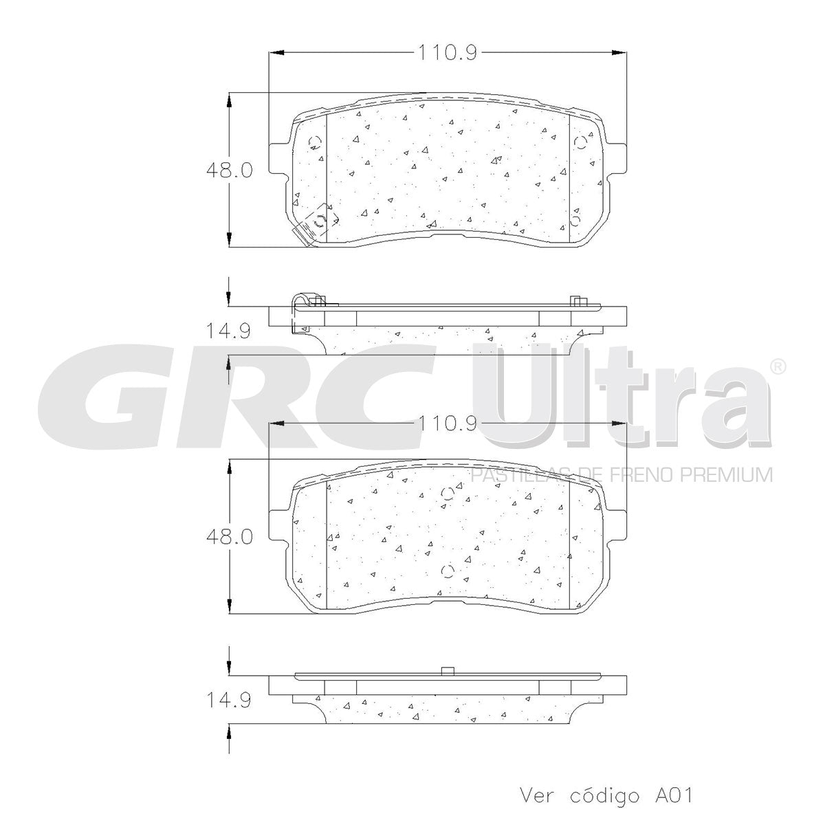 GCD1302 - BALATAS CERAMICAS TRASERAS PARA HYUNDAI VERACRUZ 3.8L 2012-2012