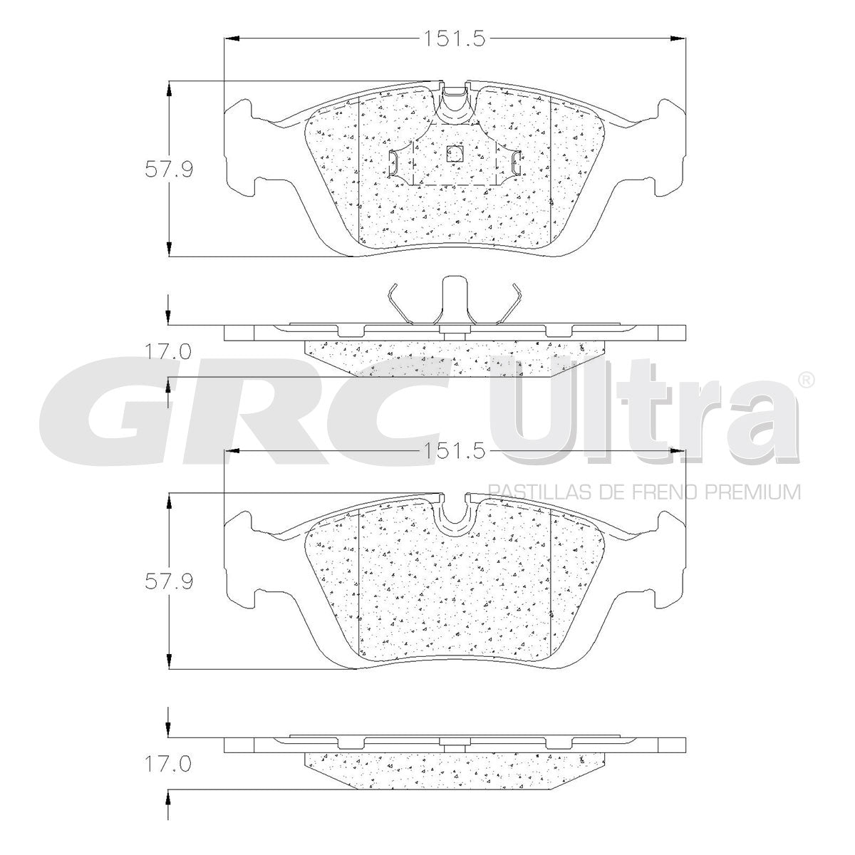 GMD558 - BALATAS SEMIMETALICAS DELANTERAS PARA BMW 318I 1992-1998
