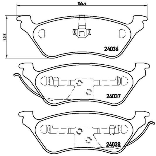 BRE-P11014 - BALATAS TRASERAS PARA CHRYSLER TOWN & COUNTRY BASE 2003-2003