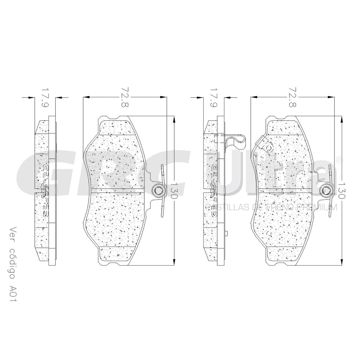 GMD1137 - BALATAS SEMIMETALICAS DELANTERAS PARA DODGE H100 2003-2005