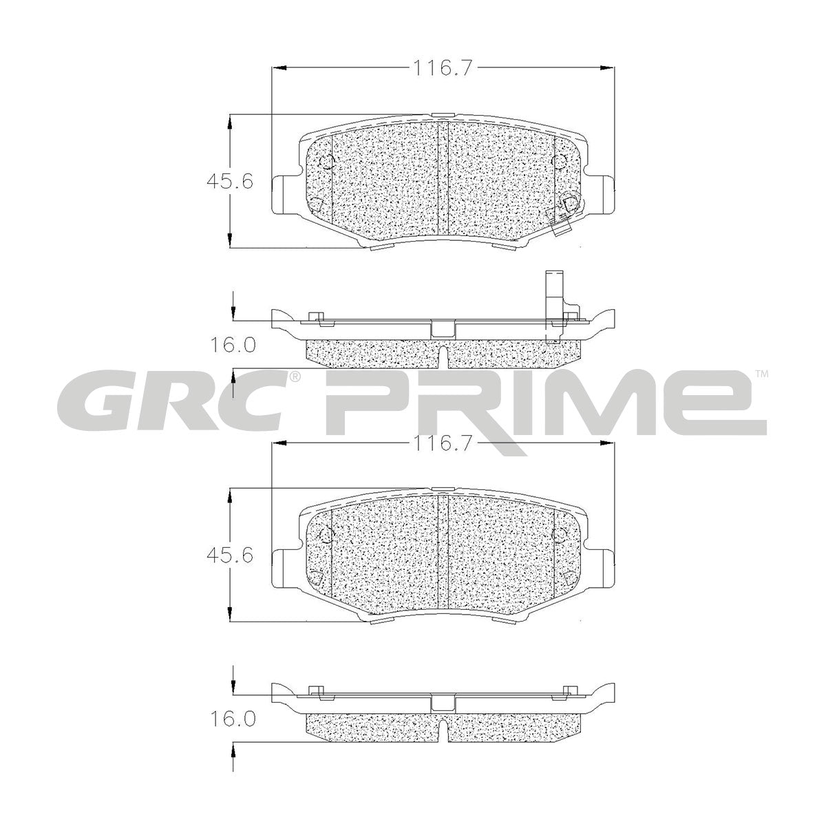 GPRD1274 - BALATAS SEMIMETALICAS TRASERAS PARA DODGE NITRO 3.7L 2007-2008