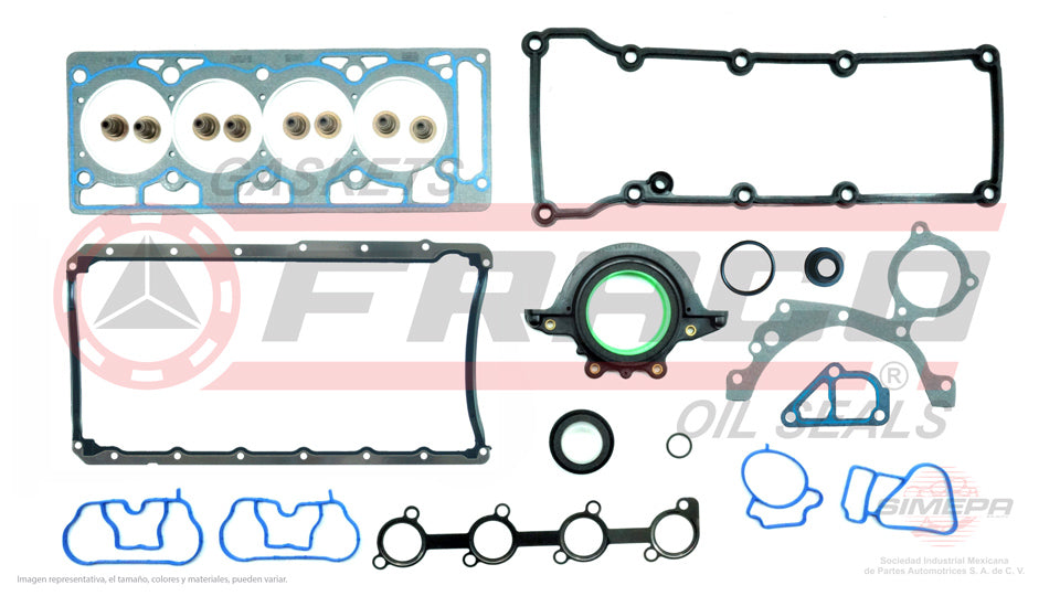 FSX-2640018 - JUEGO DE EMPAQUES PARA FORD FIESTA L4 1.6 L SOHC 8 V. SOHC ZETEC-ROCAM 2001-2010
