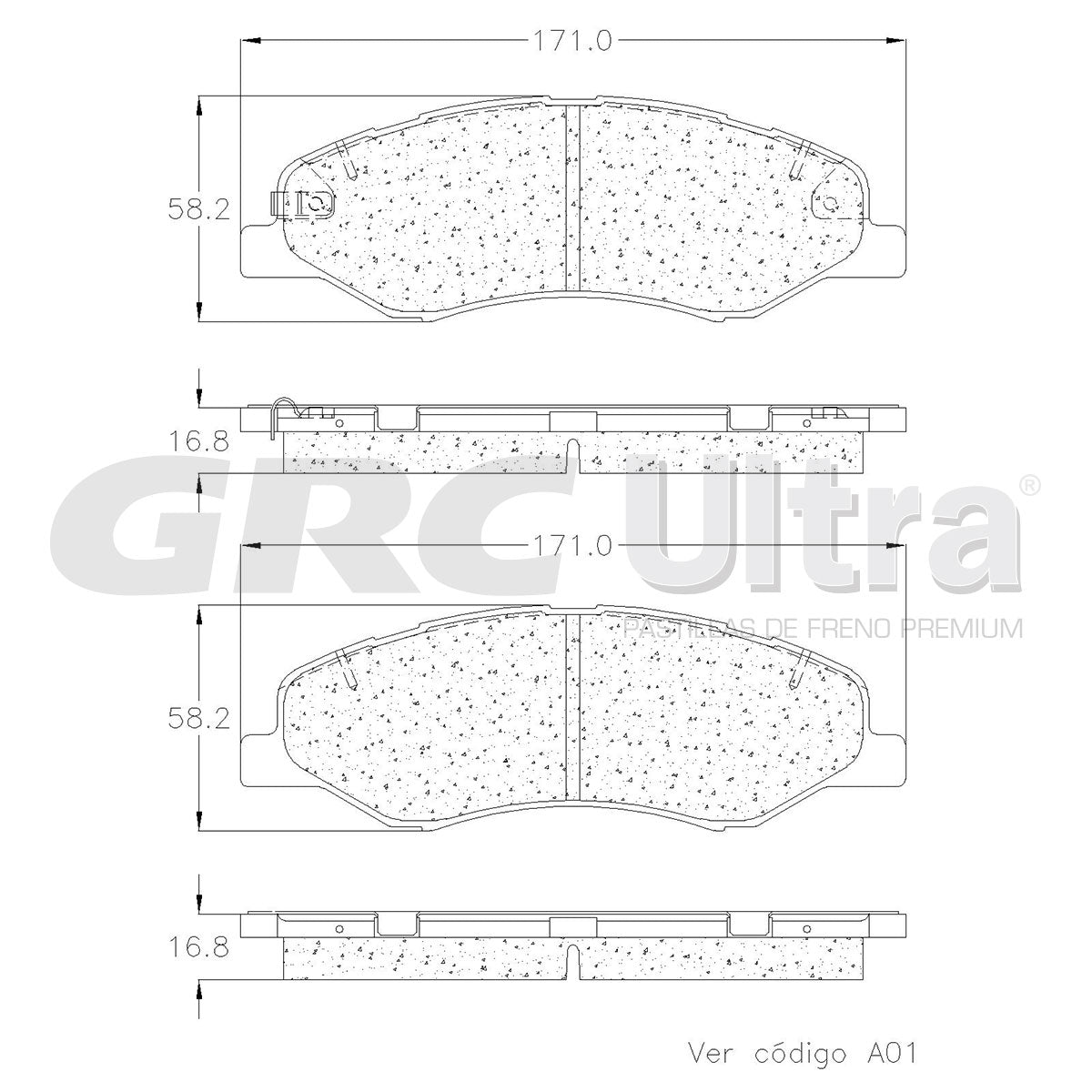 GCD2089 - BALATAS CERAMICAS DELANTERAS PARA HONDA ODYSSEY 2018-2024